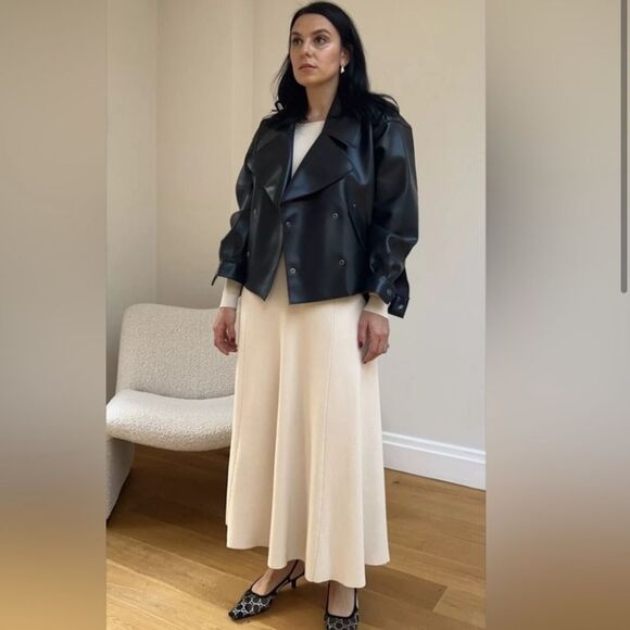 Nwt free people we the free Alexis vegan leather black jacket - Picture 2 of 9